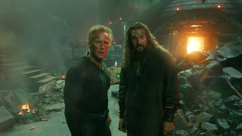 Orm and Aquaman in rubble in the Lost Kingdom