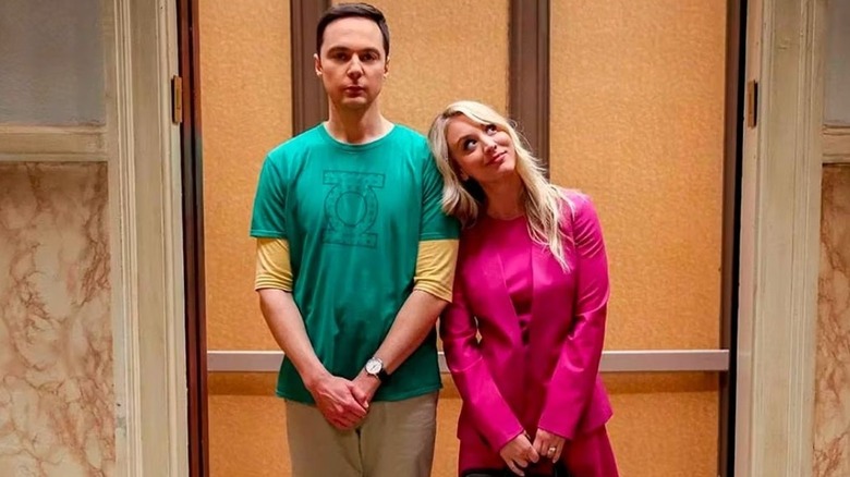 Sheldon and Penny in elevator