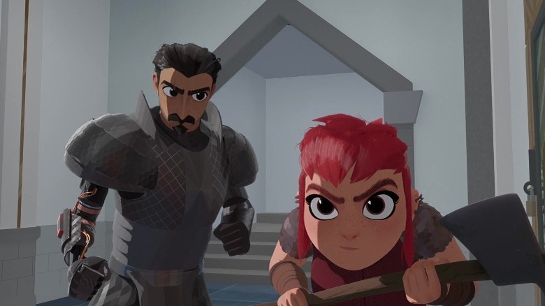 Ballister and Nimona preparing for attack in Nimona