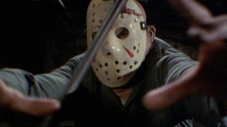 Jason is hit on the head in Friday the 13th Part III